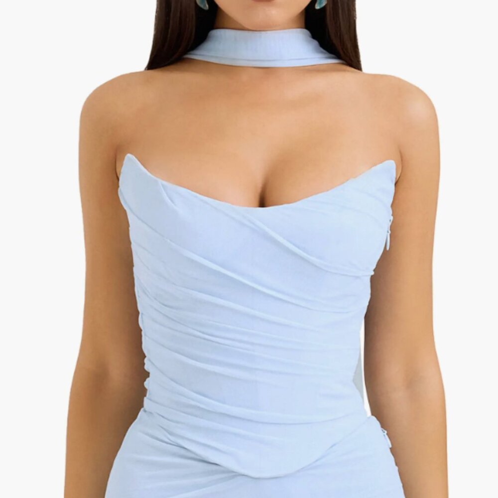 House of CB Haillie Corset Mesh Top Small